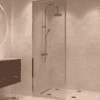 Fully framed fixed shower screen Hietakari Vetro 501, chrome fittings, super bright glass