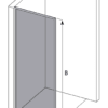 Fully framed fixed shower screen Hietakari Vetro 501 – dimension drawing
