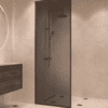 Fully framed fixed shower screen Hietakari Vetro 501, black fittings, black glass