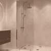 Partially framed fixed shower screen Hietakari Vetro 502, chrome fittings, clear glass