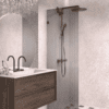 Fixed shower screen Hietakari Vetro 511, Cocoa fittings, grey reeded glass