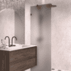 Fixed shower screen Hietakari Vetro 511, Cocoa fittings, grey satin glass