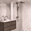 Fixed shower screen Hietakari Vetro 511, Cocoa fittings, bronze tinted glass