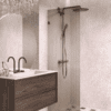 Fixed shower screen Hietakari Vetro 511, Cocoa fittings, brown reeded glass