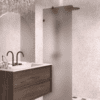 Fixed shower screen Hietakari Vetro 511, Cocoa fittings, brown satin glass
