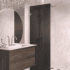 Fixed shower screen Hietakari Vetro 511, brushed fittings, black glass