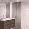 Fixed shower screen Hietakari Vetro 511, chrome fittings, grey reeded glass