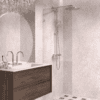 Fixed shower screen Hietakari Vetro 511, chrome fittings, clear glass