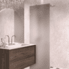 Fixed shower screen Hietakari Vetro 511, chrome fittings, brown satin glass