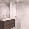 Fixed shower screen Hietakari Vetro 511, chrome fittings, reeded glass