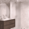 Fixed shower screen Hietakari Vetro 511, chrome fittings, super bright satin glass