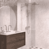 Fixed shower screen Hietakari Vetro 511, brass fittings, clear glass