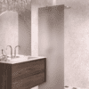 Fixed shower screen Hietakari Vetro 511, brass fittings, brown satin glass