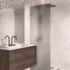 Fixed shower screen Hietakari Vetro 511, Mocha fittings, grey satin glass