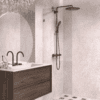 Fixed shower screen Hietakari Vetro 511, Mocha fittings, clear glass