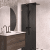 Fixed shower screen Hietakari Vetro 511, Mocha fittings, black glass
