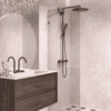 Fixed shower screen Hietakari Vetro 511, Mocha fittings, bronze tinted glass