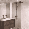 Fixed shower screen Hietakari Vetro 511, Mocha fittings, brown reeded glass