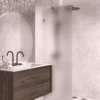 Fixed shower screen Hietakari Vetro 511, Mocha fittings, satin frosted glass