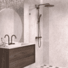 Fixed shower screen Hietakari Vetro 511, Mocha fittings, super bright glass