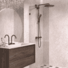 Fixed shower screen Hietakari Vetro 511, black fittings, bronze tinted glass