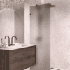 Fixed shower screen Hietakari Vetro 511, black fittings, brown satin glass