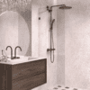 Fixed shower screen Hietakari Vetro 511, black fittings, super bright glass