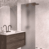 Fixed shower screen Hietakari Vetro 511, Sand fittings, grey satin glass