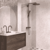 Fixed shower screen Hietakari Vetro 511, Sand fittings, bronze tinted glass