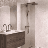 Fixed shower screen Hietakari Vetro 511, Sand fittings, brown reeded glass
