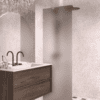 Fixed shower screen Hietakari Vetro 511, Sand fittings, brown satin glass