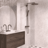 Fixed shower screen Hietakari Vetro 511, Sand fittings, super bright glass
