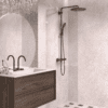 Fixed shower screen Hietakari Vetro 511, white fittings, clear glass