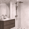 Fixed shower screen Hietakari Vetro 511, white fittings, super bright glass