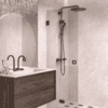 Folding shower screen Hietakari Vetro 513, Cocoa fittings, bronze tinted glass