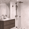 Folding shower screen Hietakari Vetro 513, Cocoa fittings, super bright glass