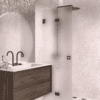 Folding shower screen Hietakari Vetro 513, Cocoa fittings, super bright satin glass