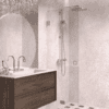Folding shower screen Hietakari Vetro 513, brushed fittings, super bright glass