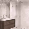 Folding shower screen Hietakari Vetro 513, brushed fittings, super bright satin glass