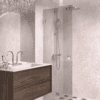 Folding shower screen Hietakari Vetro 513, chrome fittings, grey tinted glass