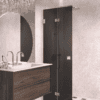 Folding shower screen Hietakari Vetro 513, chrome fittings, black glass