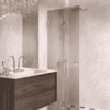 Folding shower screen Hietakari Vetro 513, chrome fittings, brown reeded glass