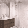 Folding shower screen Hietakari Vetro 513, chrome fittings, reeded glass