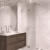 Folding shower screen Hietakari Vetro 513, chrome fittings, satin frosted glass