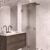 Folding shower screen Hietakari Vetro 513, Mocha fittings, brown satin glass