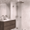 Folding shower screen Hietakari Vetro 513, Mocha fittings, satin frosted glass