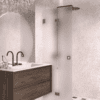 Folding shower screen Hietakari Vetro 513, Mocha fittings, super bright satin glass