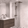 Folding shower screen Hietakari Vetro 513, Sand fittings, grey tinted glass