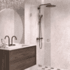 Folding shower screen Hietakari Vetro 513, Sand fittings, clear glass