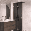 Folding shower screen Hietakari Vetro 513, Sand fittings, black glass